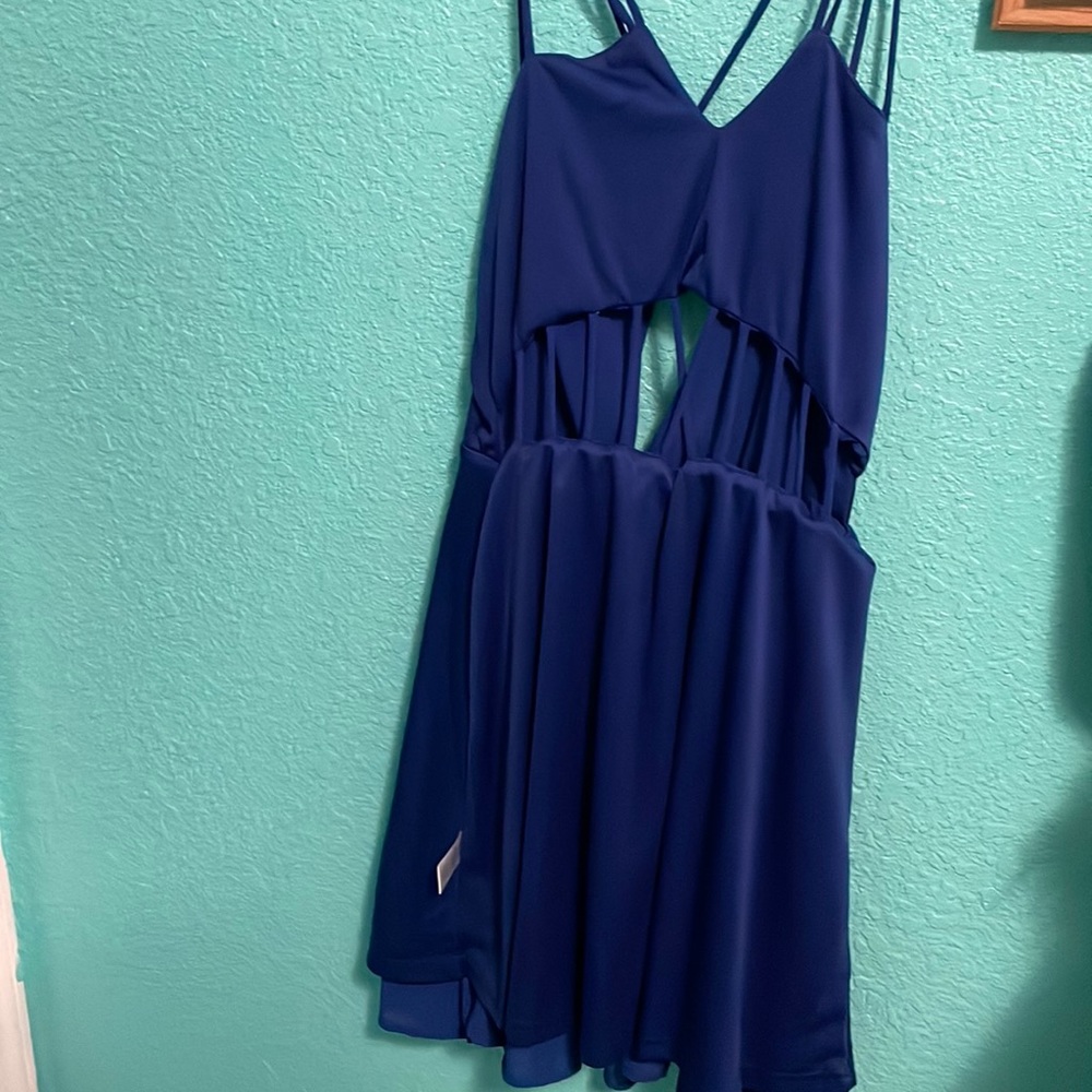 Mini short blue dress